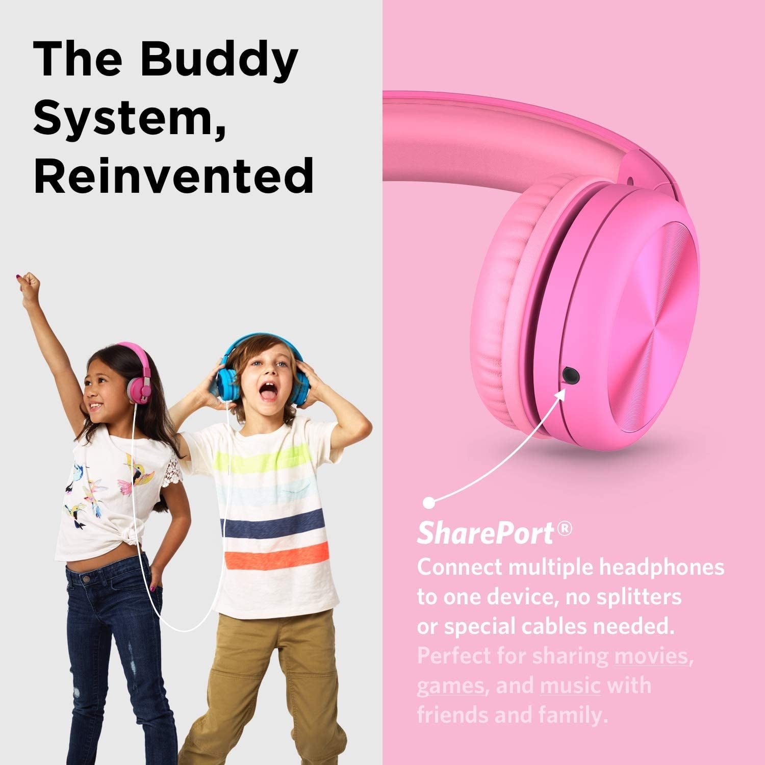 LilGadgets Connect+ Pro Wired Kids Headphones - Designed with Kids' Comfort in Mind, Child-Friendly Foldable Over-Ear Headset with In-line Microphone, Perfect for Toddlers in School, Pink