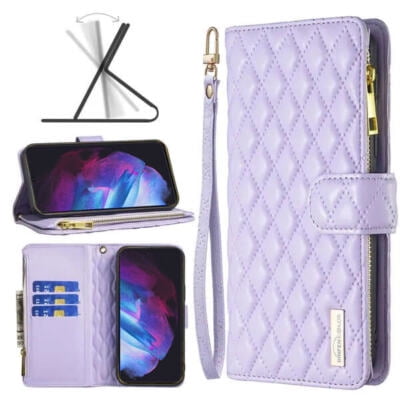Samsung Leather Case Card Holder for Samsung Galaxy S23 Plus wallet Case Cover - Purple
