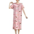 thumbnail image 6 of Women Short Sleeve Nightgown Sleepwear Pajamas Cotton Sleep Dress Nightshirt T0R5, 6 of 8