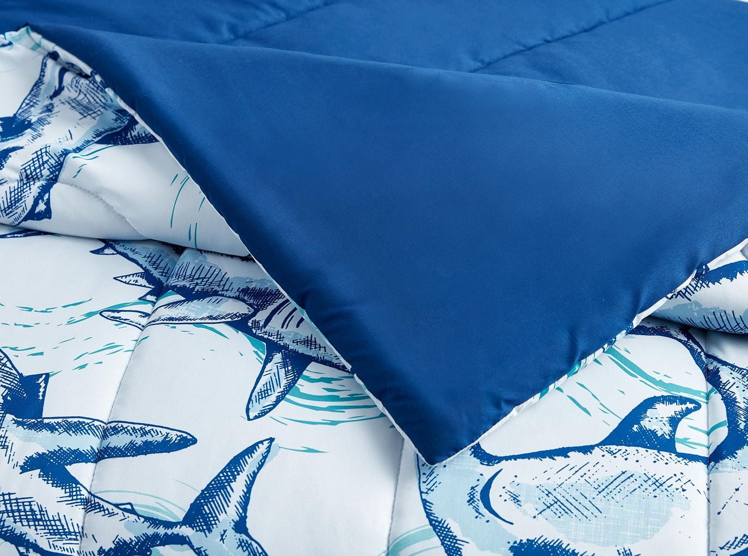 Your Zone Blue Shark Bedding Set for Kids
