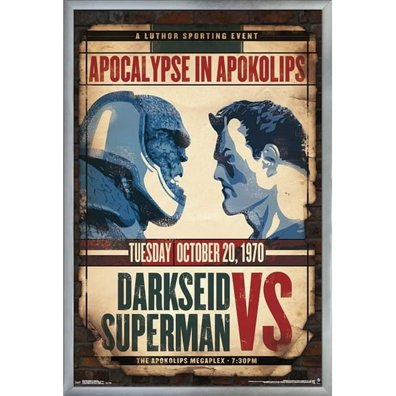 24X36 DC Comics - Darkside vs. Superman Wall Poster, 24" x 36", Framed