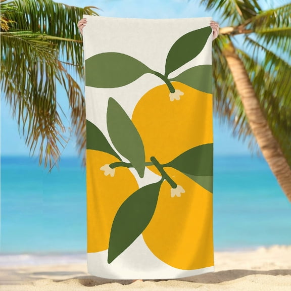 RKSupls Minimalist Orange Branch Oversized Microfiber Beach Towel, Ultra-Soft Microfiber Machine Washable Ideal for Bathroom beach yoga 30x60 in