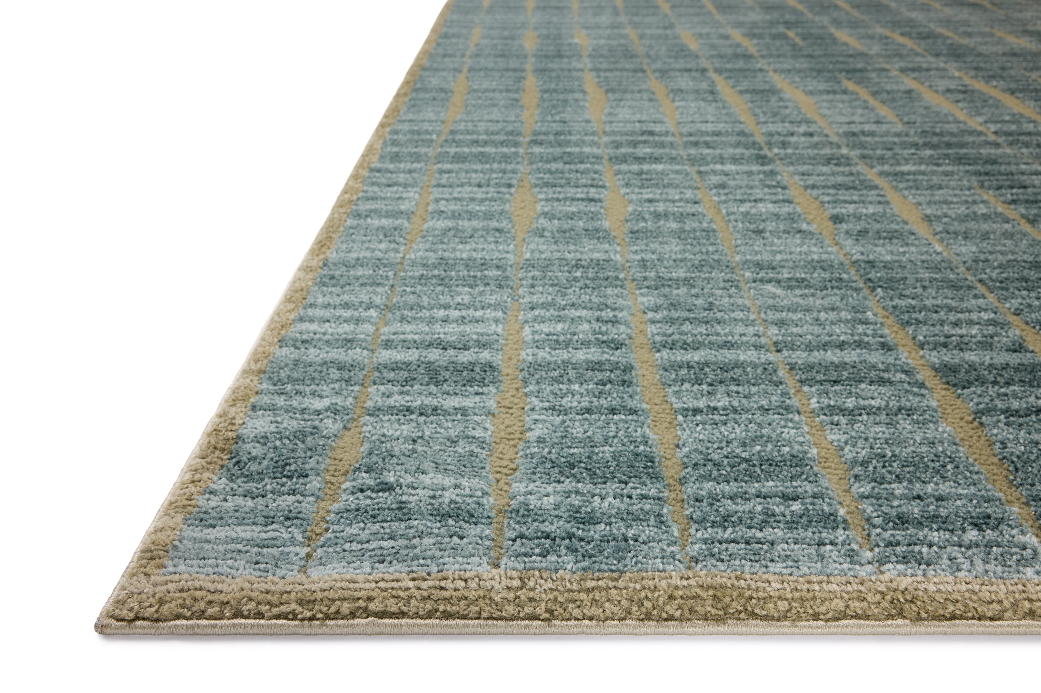 Chris Loves Julia x Loloi Calvin Ocean / Olive 5'-3" x 5'-3" Round Area Rug