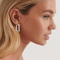 thumbnail image 4 of Lancharmed Silver Plated Cute Earrings for Womens,Rectangular Geometry Earring Unique Gifts, 4 of 7