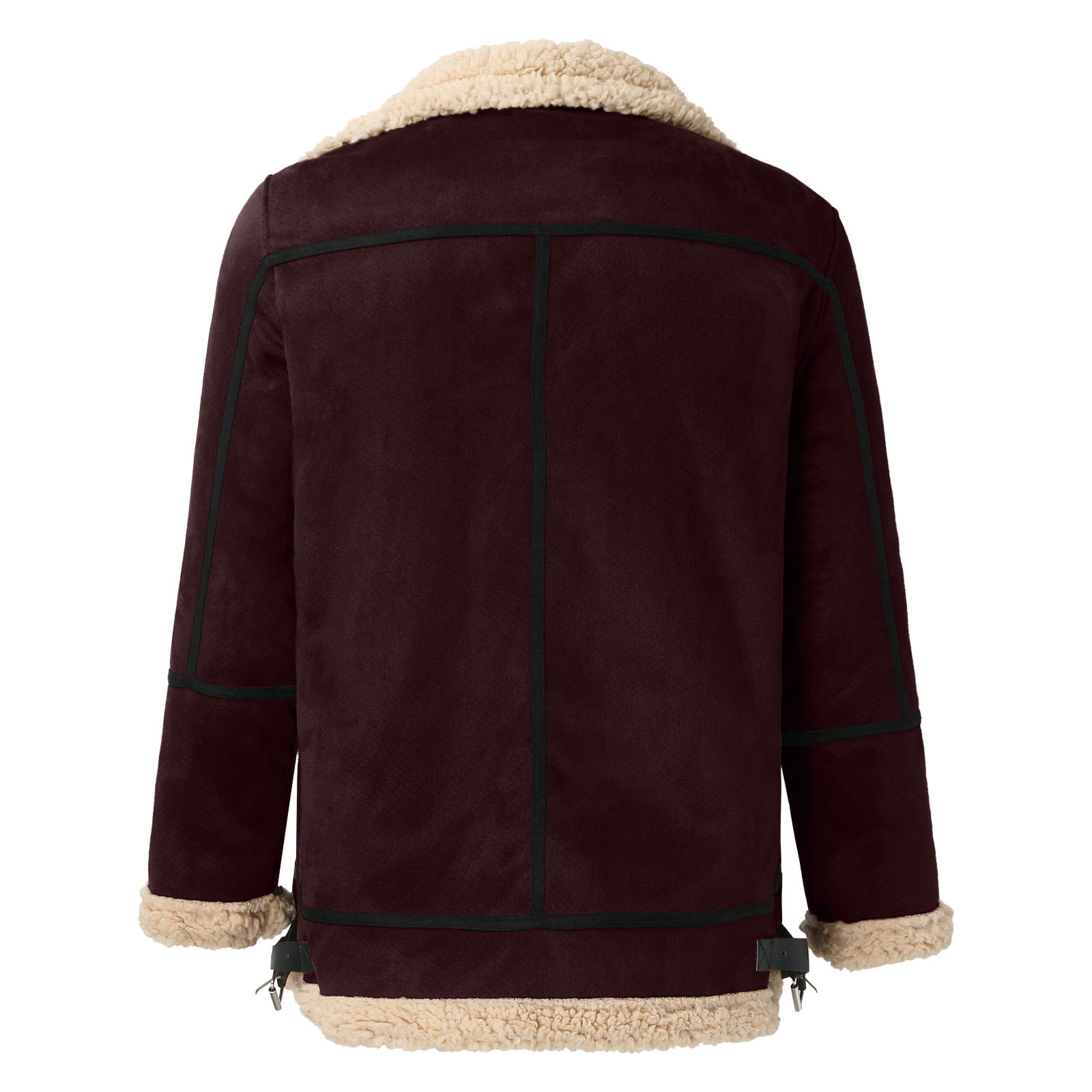 Wozhidaoke jackets for men Men Autumn And Plus Size Coat Lapel Collar Long  Sleeve Padded Leather Jacket Vintage Thicken Coat Sheepskin Jacket winter  coats for men 