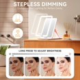 thumbnail image 4 of Rechargeable Travel Makeup Mirror Portable Travel Lighted Makeup Mirror with Color Modes Dimmable Compact Tabletop LED Vanity Mirror with Touch Screen, 4 of 9
