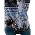 thumbnail image 4 of DYMADE Women Ethnic Style Print Long Sleeve Loose T-shirt Top, 4 of 4