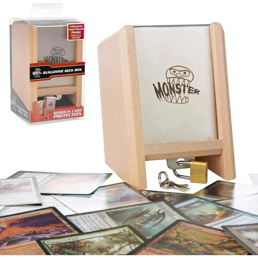 Monster Guillotine Wooden Deck Box -Trading Card Case w/Anti-Theft