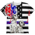 thumbnail image 1 of Firefighter EMT Dalmatian Live Forever Thin Red Line Flag All Over Youth T Shirt Multi YMD, 1 of 2