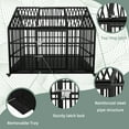 thumbnail image 5 of 54 inch Heavy Duty Indestructible Dog Crate with Mat, Escape Proof Dog Cage Kennel with Lockable Wheels, High Anxiety Double Door, Extra Large Crate Indoor for Large Dog with Removable Tray, 5 of 6
