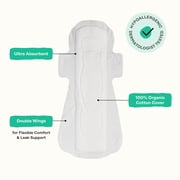 Honey Pot 100% Organic Cotton Cover Cooling Herbal Infusion Overnight Pads, 12 Count