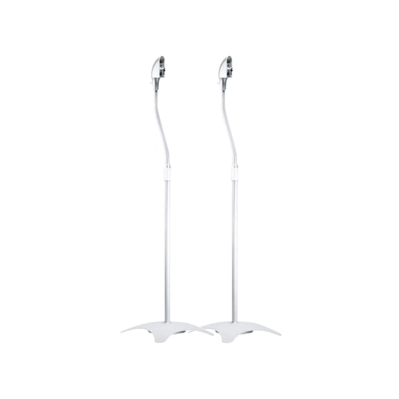 Monoprice Satellite Speaker Floor Stands - Silver (Pair) Supports Up to 5 Lbs. Each, Height Adjustable (26.8 to 43.3 Inches)