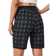 thumbnail image 6 of Little Donkey Andy Women's Hiking Shorts Lightweight Waterproof Bermuda Quick Dry Outdoor Pants for Running Black Plaid S, 6 of 7