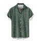 thumbnail image 5 of Blusa y camisa de manga corta con cuello vuelto Camisa casual para hombre Camisa de bolos vintage de manga corta Camisas de verano de playa cubana Camisa con botones Blusa para hombre Poliéster, 5 of 6