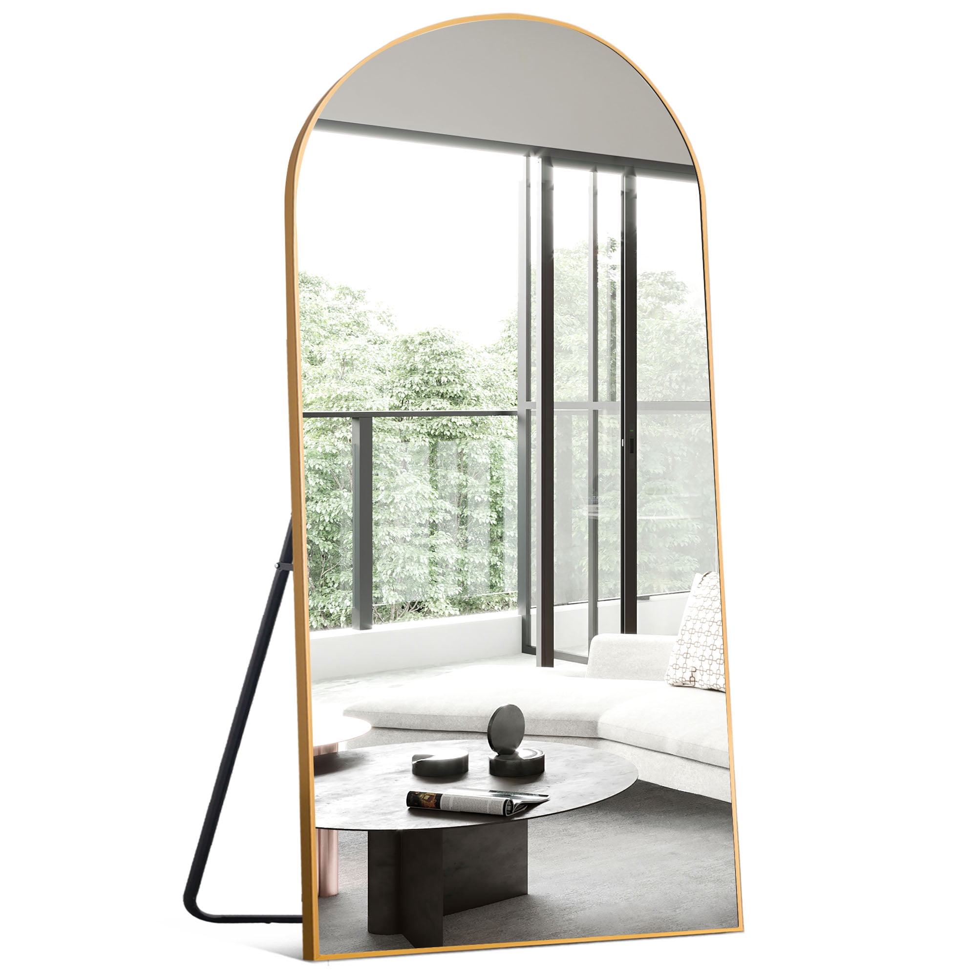 Neutype 71" x 32" Gold Modern Arch Full Length Floor Mirror