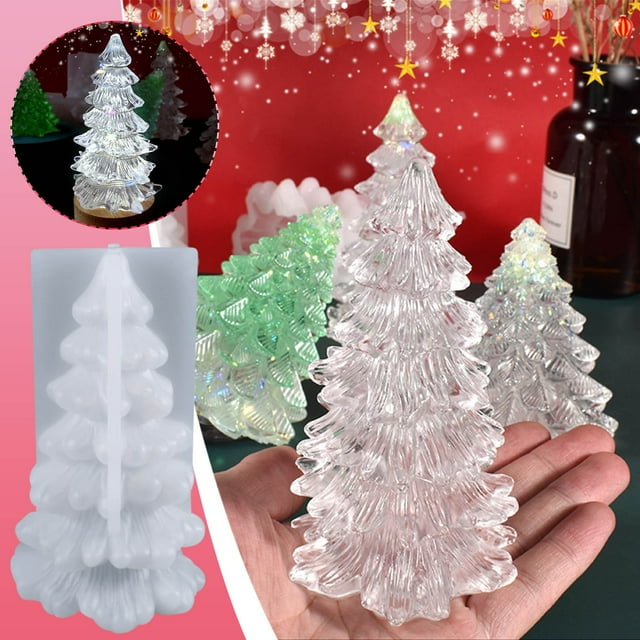 Vaidha Porte-Bougie en Forme de Sapin de Noël, Moule à Bougie en Résine Époxy