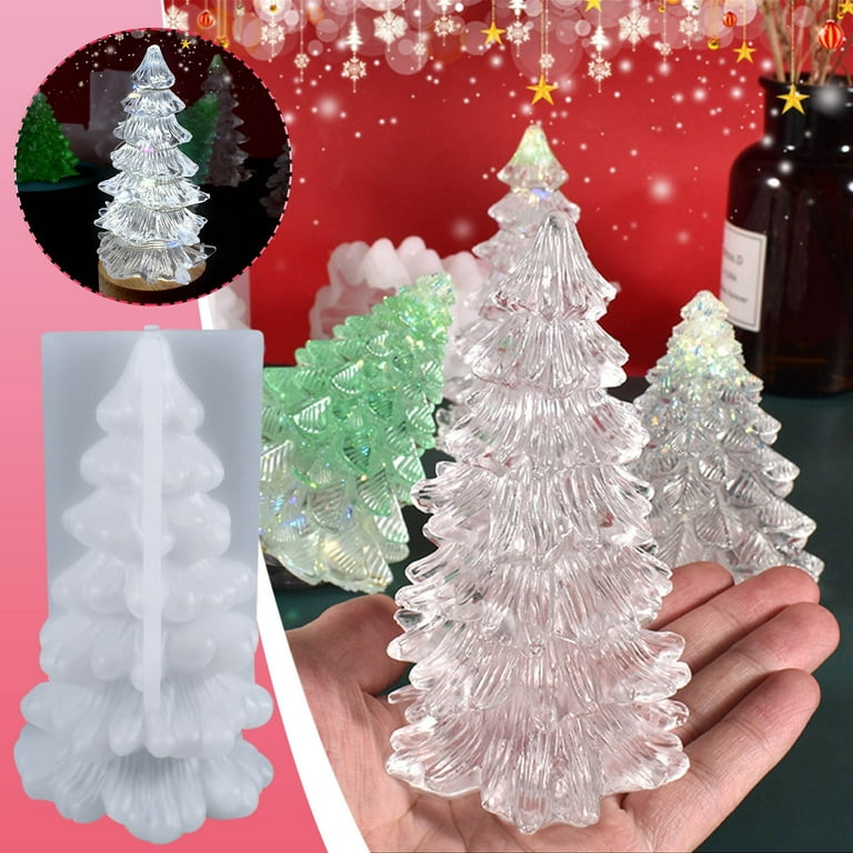 Solacol Christmas Tree Candle Holder DIY Christmas Tree Shape Candle Holder Silicone Mould Candle Holder Epoxy Resin Casting Mould Candle Holder