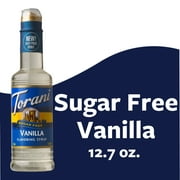 Torani Sugar Free Vanilla Syrup, Zero Calorie, Authentic Coffeehouse Syrup, 16.5 oz