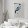 thumbnail image 3 of PixonSign Framed Canvas Print Wall Art Watercolor Pastel Blue Heron Bird Side Profile Animals Wilderness Illustrations Modern Art Antique Vintage Farmhouse Relax/Calm/Cozy - 16"x24" White, 3 of 5