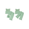thumbnail image 3 of Loicainy Toddler Kids Girls Summer Outfits Plaid Clothes Set 12 18 24 Months 2T 3T 4T 5T Sleeveless Doll Collar Vest Tops and Elastic Waist Pants, 3 of 10