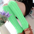 thumbnail image 7 of Prolriy Leg Warmers Fashion Women Winter Warm Leg Warmers Knitted Crochet Long Socks Leg Warmers for Women Green One Size, 7 of 7