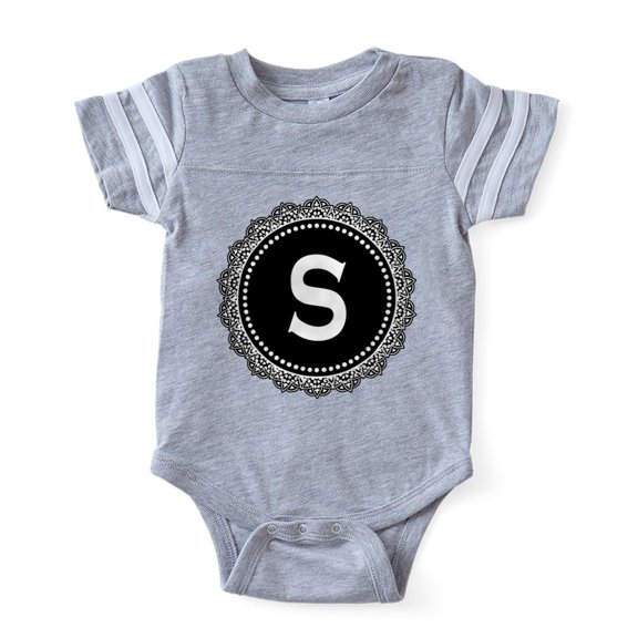 CafePress - Monogram Medallion S - Cute Infant Baby Football Bodysuit