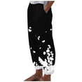 thumbnail image 2 of SELONE Independence Day Wide Leg Pants for Women Petite Plus Size with Pockets Holiday Wear Black S, 2 of 4