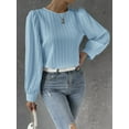 thumbnail image 6 of Women'S Long Sleeve Scoop Neck Pleated Front Fitted Blouse Tops XXL, 6 of 9