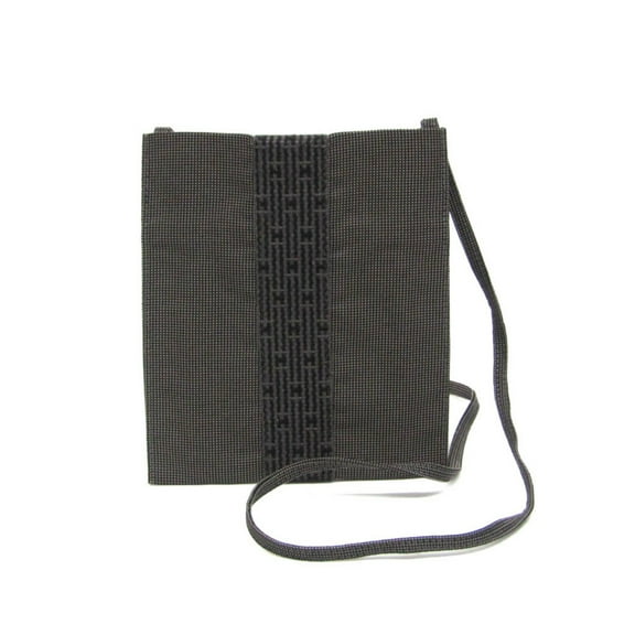 Pre-Owned Hermes Her Line Pochette Women's Polyamide,Polyester Shoulder Bag Gray (Good)