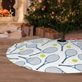 thumbnail image 6 of Lsque Tennis Rackets And Balls Print Christmas Tree Skirt, Tree Skirt with Ties or Velcro, Perfect for Holiday Decorations, Halloween, and New Year-48", 6 of 7