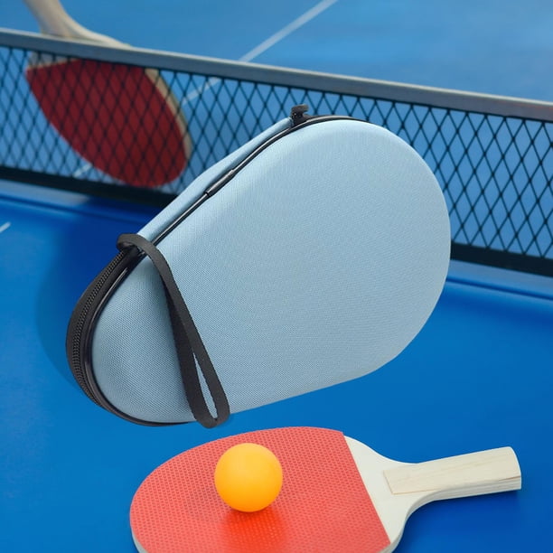 Funda para raqueta de tenis de mesa, con capacidad para 2 palas y 2 pelotas, bolsa de almacenamiento portátil para competición deportiva y viajes. Azul