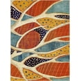 thumbnail image 1 of Unique Loom Positano Collection Côte Moderne Abstrait Zone Océanique Tapis, 9' 0 x 12' 0, Rouille Rouge/beige, 1 of 5