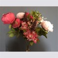 thumbnail image 4 of Naiovety Ramo de peonía exquisito hermoso adornos de decoración de boda ramos artificiales artesanía casa calcomanía flores falsas Kits de decoración para fiestas Rosa oscuro, 4 of 6