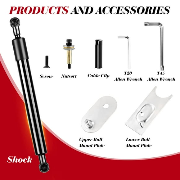 Tailgate Assist Shock Struts Damper Soft Open 43301 fit for 2009-2018 Dodge Ram 1500, 2019-2022 RAM 1500 Classic, 2010-2022 RAM HD 1500 2500 3500.
