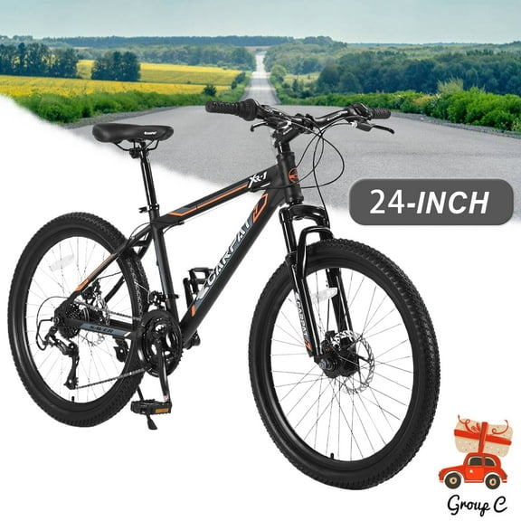 Ambifirner 24 Inch Mountain Bike with 7-21 Speed Shifting System Aluminum Steel Dual-Material Frame