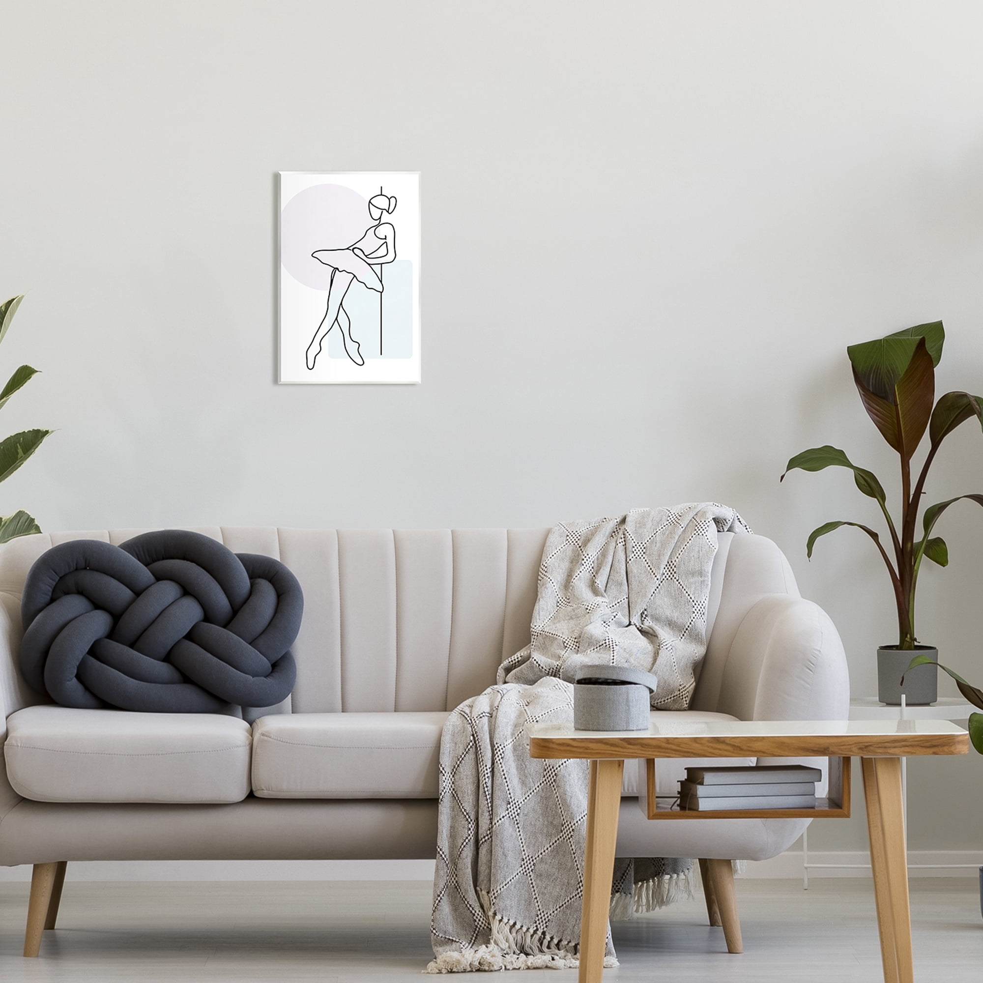 Stupell Industries Ballerina Doodle on White Abstract Painting Unframed Art Print Wall Art, 10 x 15