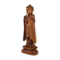 thumbnail image 3 of 24" Wooden Hand Carved Serene Standing Buddha Statue Handmade Meditating Sculpture Figurine Home Decor Accent Handcrafted Gift Art Wood Oriental, 3 of 6