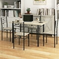 thumbnail image 4 of Costway 5 Piece Dining Table Set 29.5" with 4 Chairs Wood Metal Kitchen Breakfast Furniture Natural, 4 of 10