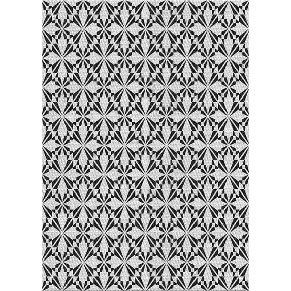 Ahgly Company Machine Washable Indoor Rectangle Transitional Light Black Area Rugs, 8' x 10'
