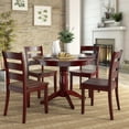 thumbnail image 2 of Lexington 5-Piece Wood Dining Round Table and 4 Ladder Back Chairs, Berry Red, 2 of 6