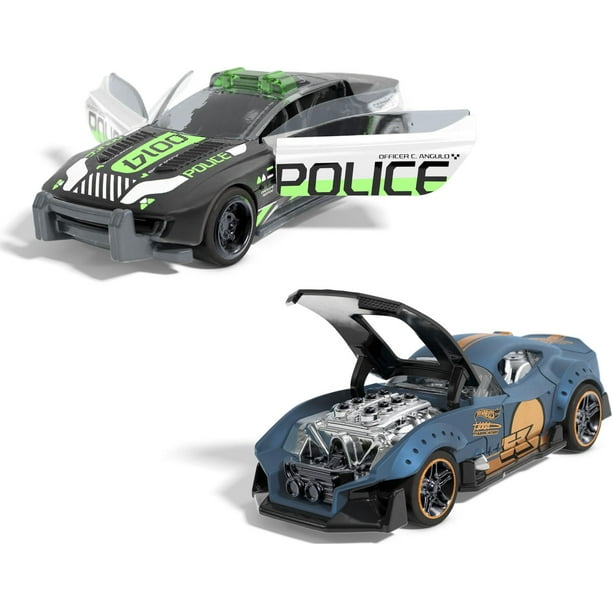 Hot Wheels Pull-Back Speeders 2 Toy Cars in 1:43 Scale, Pull Cars
