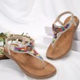 thumbnail image 4 of Xunlbb Women's Sandals Beaded Ethnic Style Flat Bottomed Sandals Elastic Bands Beach Sandals Roman Shoes Women's Fashion Shoes Up to 60% Off, 4 of 6