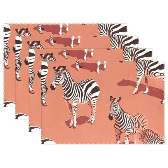 Zebra 12×18 inch Placemats Heat Resistant Washable Foldable Rectangular Placemats Set Decoration Indoor Outdoor for Kitchen Dining Table 1PC