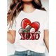 thumbnail image 1 of Women's Casual Crew Neck Valentine's Day T-Shirt with Heart XOXO Motif - Stretchy Knit, All-Season Pullover, Machine Washable, White Tee For Adult, Men, Women, Teen, Teenager, Adolescent, Youth, 1 of 7