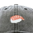 thumbnail image 2 of Dalix Shrimp Nigiri Embroidered Sushi Cotton Dad Hat Baseball Cap Adjustable Womens in Washed Black, 2 of 5
