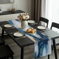 thumbnail image 2 of Navy Blue Marble Table Runner 72 Inches Long, Modern Abstract Ink Painting Kitchen Coffee Dining Table Decoration for Home Party Birthday Wedding Home Decor 14x72 Inches, 2 of 8