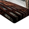 thumbnail image 2 of Ambesonne New York Fitted Sheet, Manhattan Bridge USA, Queen Size, Blue Red, 2 of 3