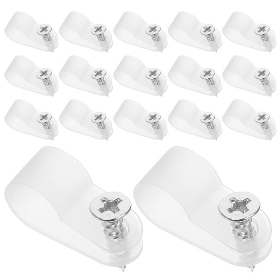 WHAMVOX  200 Pcs Wire Fixing Buckle Wall Cable Clips with Screws White