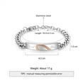 thumbnail image 4 of Valentine's Day Matching Heart Stainless Steel Bracelets for Couples, 4 of 4