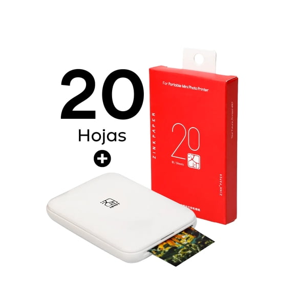 Impresora Portatil Para Fotos + 20 Papeles Fotograficos